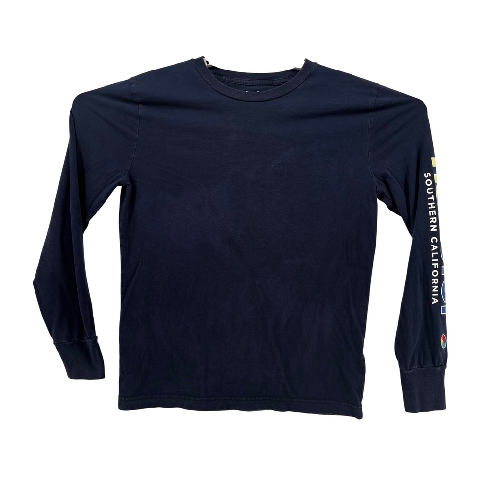 Hollister Co Long Sleeve Shirt Navy Blue Southern California Graphic Print Small